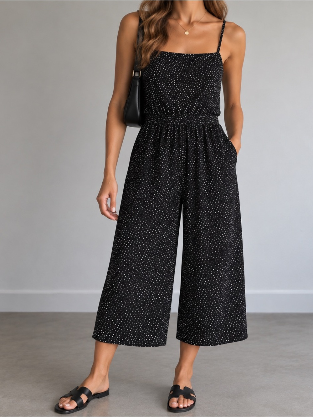 Billabong Wide-Legged Polka Dot Jumpsuit